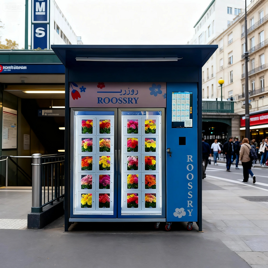 Outdoor Fresh Flower Vending Machine with Double Doors Automatic Rebound with Cold Air Circulation