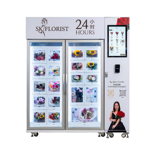 Automated Refrigerated Floral Kiosk for High-Traffic Transport Hubs