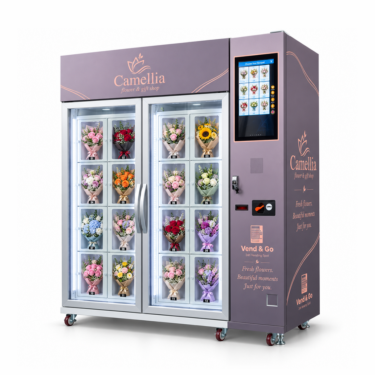WEIMI 16-Compartment Refrigerated Bouquet Locker Vending Machine