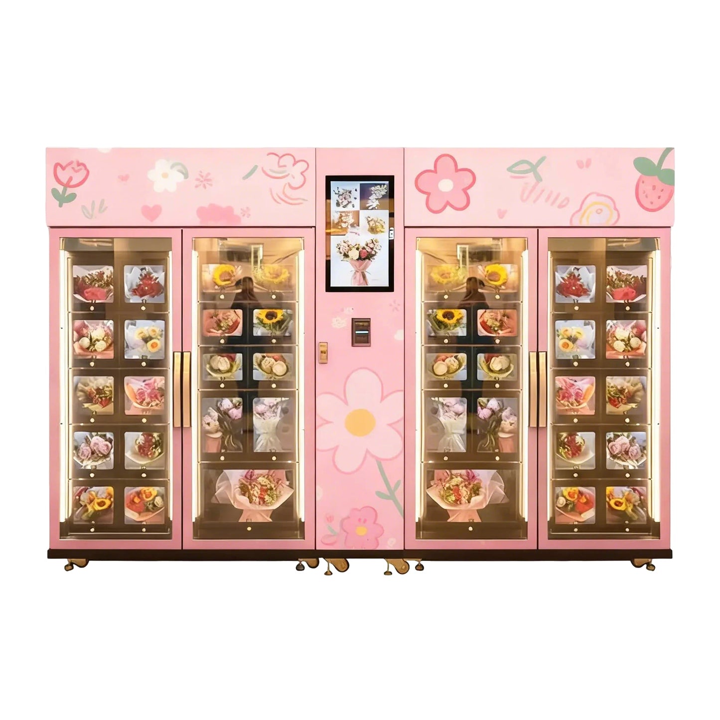 Modular Refrigerated Flower Vending Machine | 1-Control-N Smart Locker System for 24/7 Fresh Retail