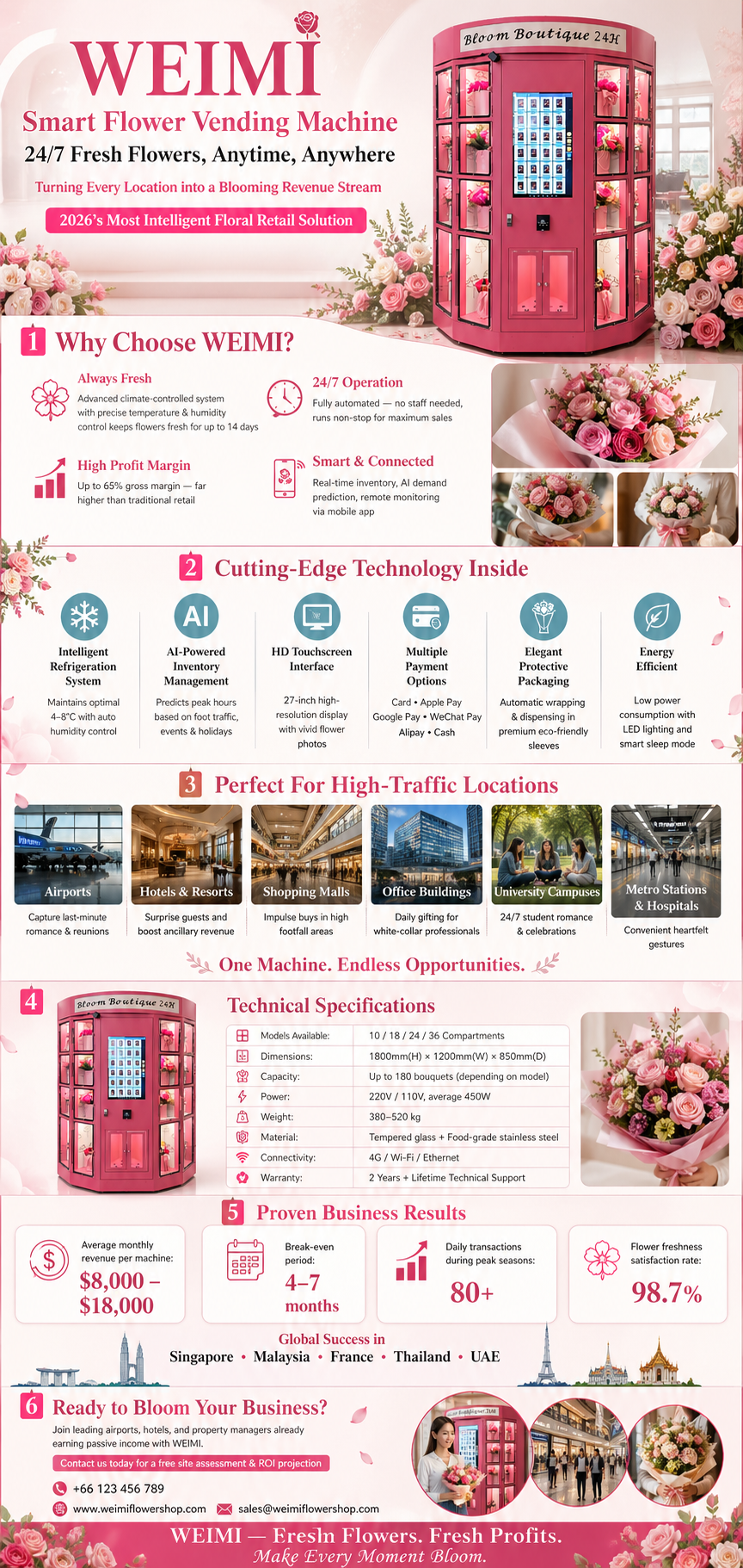 Self-Service Vending for Handmade Flowers, Soaps, Ceramics & Chocolate