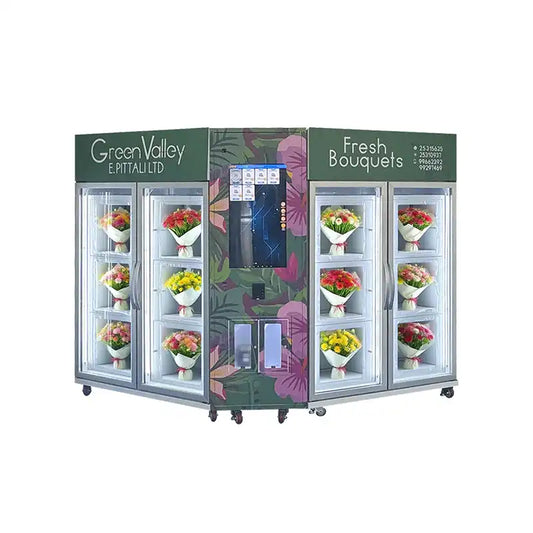 Distributeur automatique de fleurs combiné avec système pour augmenter les revenus de l'entreprise