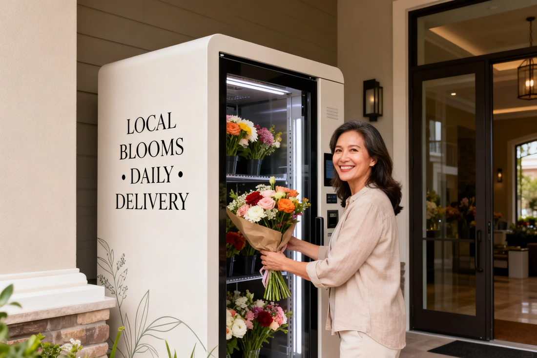 Professional business analysis of WEIMI Smart Flower Vending Machine profitability showing cost advantages, revenue potential, and strong ROI compared to traditional floristry.