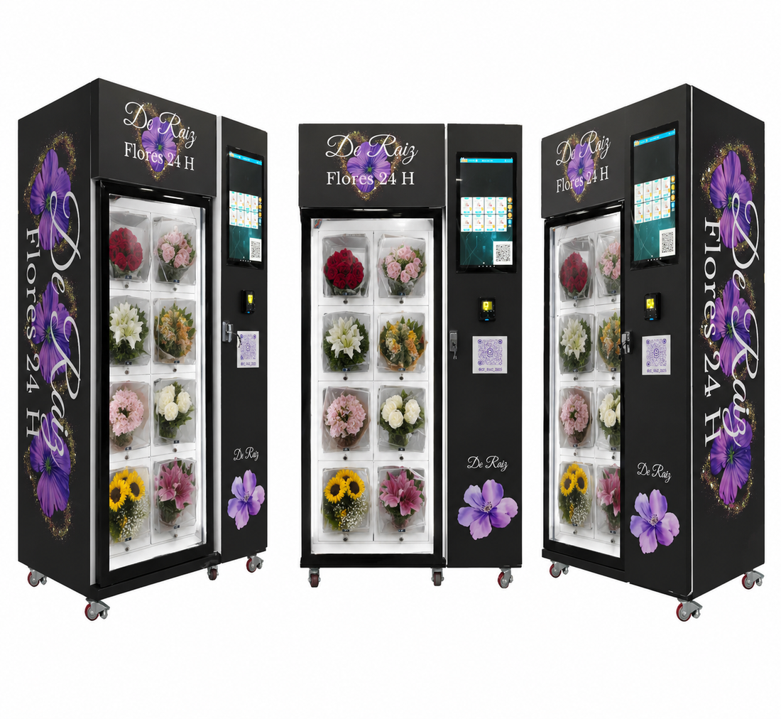 WEIMI Bloom Boutique 24H and Cool Petals smart floral vending machines delivering fresh roses 24/7 in premium locations with complete partnership advantages.