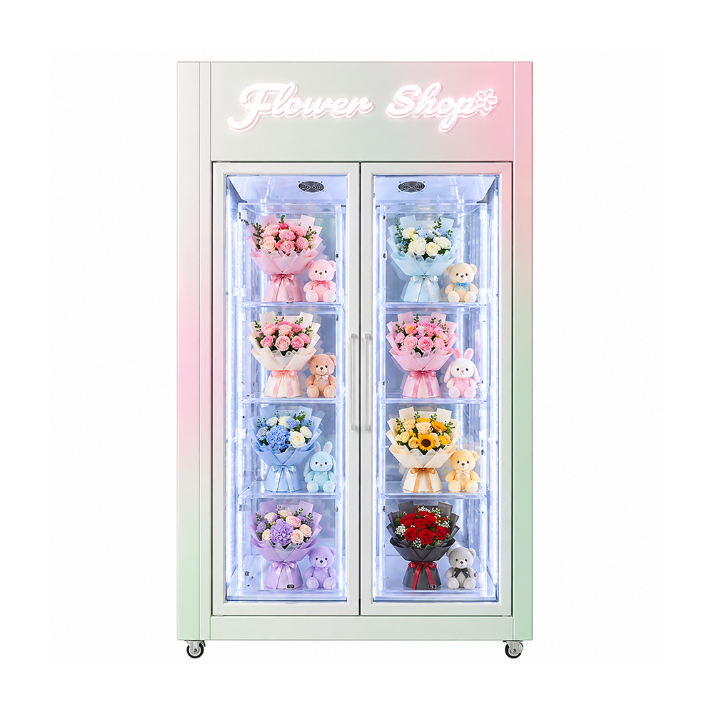 WEIMI Crystal-View Compact Flower Vending Machine with Front & Rear Door Access