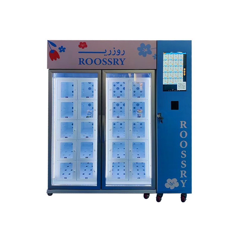 Fresh flower Cooling locker vending machine with refrigerated mode (3~20℃ adjustable) with 21.5-inch screen for advertising