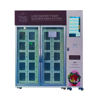 Fresh flower Cooling locker vending machine with refrigerated mode (3~20℃ adjustable) with 21.5-inch screen for advertising
