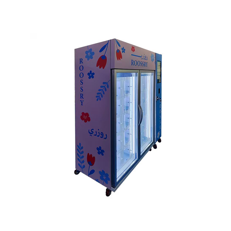 Fresh flower Cooling locker vending machine with refrigerated mode (3~20℃ adjustable) with 21.5-inch screen for advertising