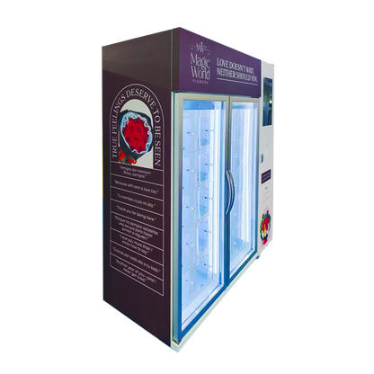 Fresh flower Cooling locker vending machine with refrigerated mode (3~20℃ adjustable) with 21.5-inch screen for advertising