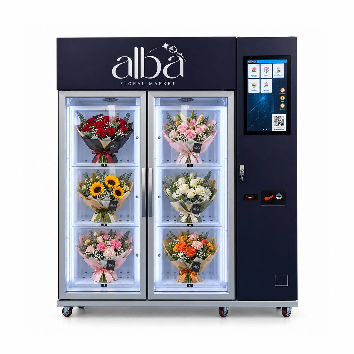 WEIMI Six-Compartment Flower Locker Vending Machine with Touchscreen