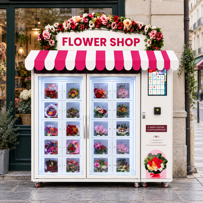 WEIMI Flower Shop Locker Vending Machine with Striped Awning
