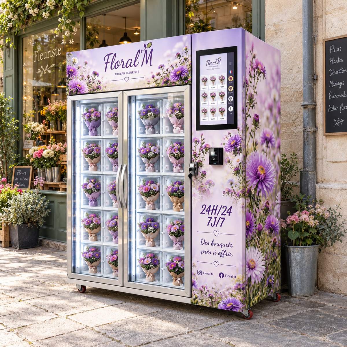WEIMI 20-Compartment Refrigerated Bouquet Locker Vending Machine