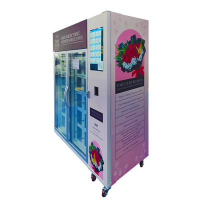 Fresh flower Cooling locker vending machine with refrigerated mode (3~20℃ adjustable) with 21.5-inch screen for advertising