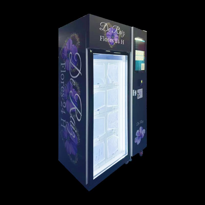 Space-Saving In-Store Floral Cooler Kiosk | Automated 24/7 Fresh Bouquet Dispenser for Small Businesses