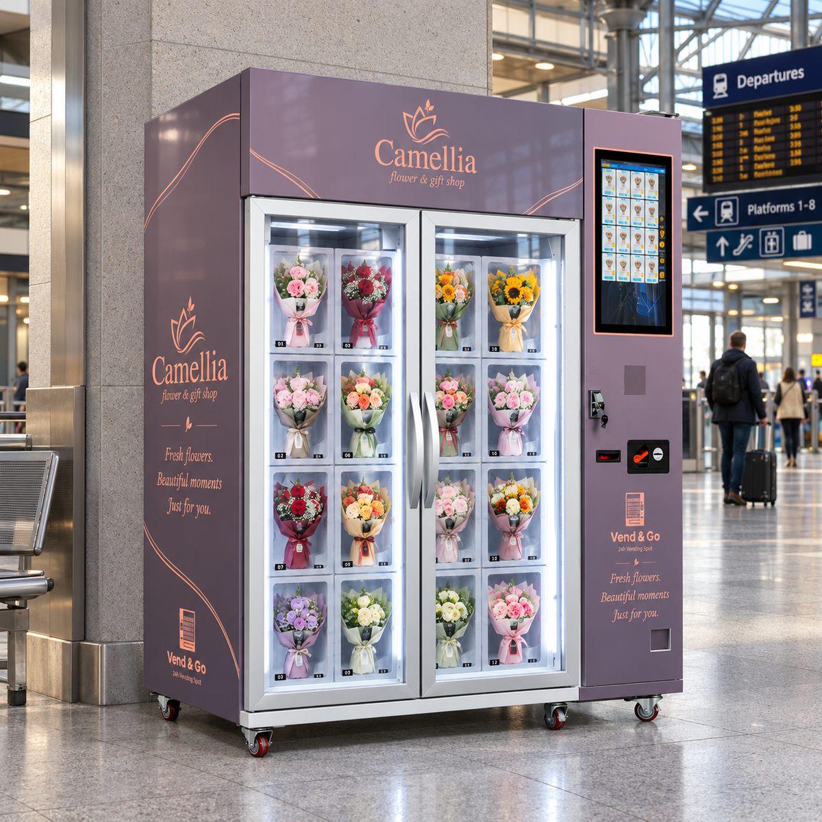 WEIMI 16-Compartment Refrigerated Bouquet Locker Vending Machine