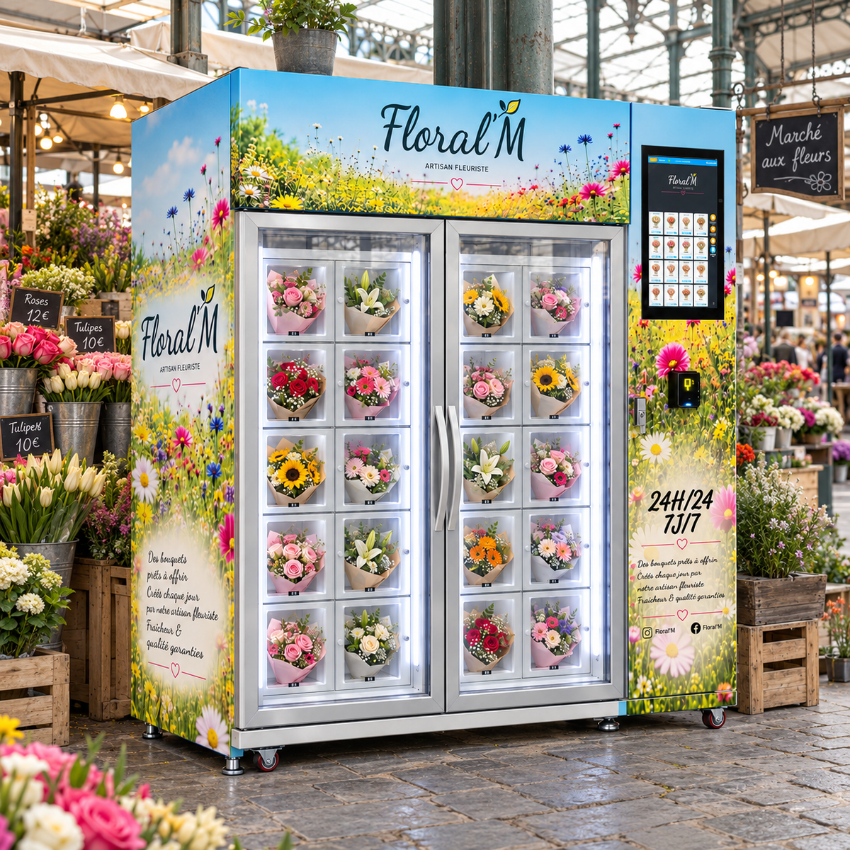 WEIMI Smart Refrigerated Bouquet Locker Vending Machine for Flower Shops and Markets
