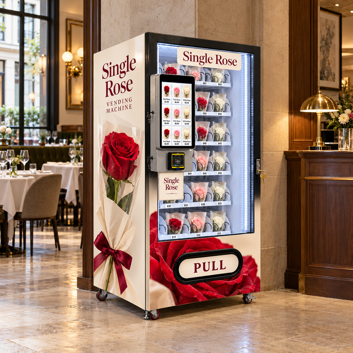 WEIMI Single Rose Vending Machine for Individually Wrapped Flowers