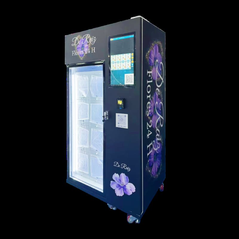 Space-Saving In-Store Floral Cooler Kiosk | Automated 24/7 Fresh Bouquet Dispenser for Small Businesses