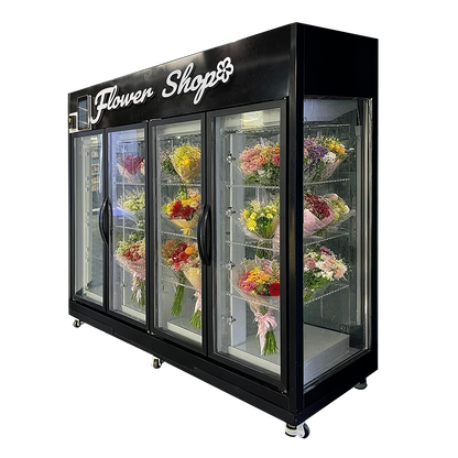 Large Capacity Transparent Flower Vending Machine With Low Energy Consumption Refrigeration System And Support For Two-Side Door Opening