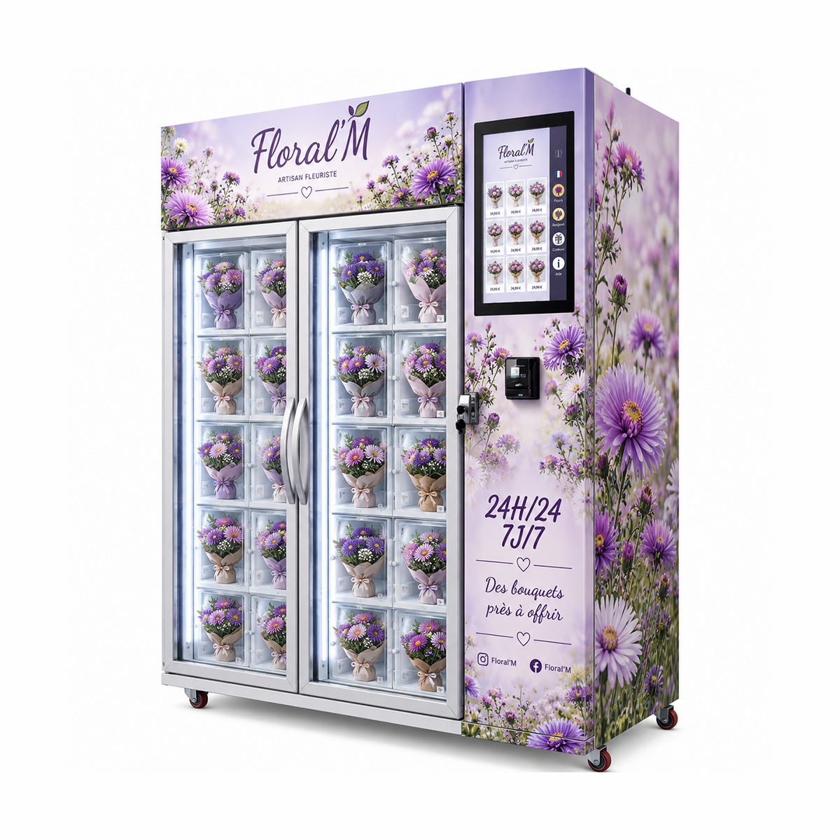 WEIMI 20-Compartment Refrigerated Bouquet Locker Vending Machine
