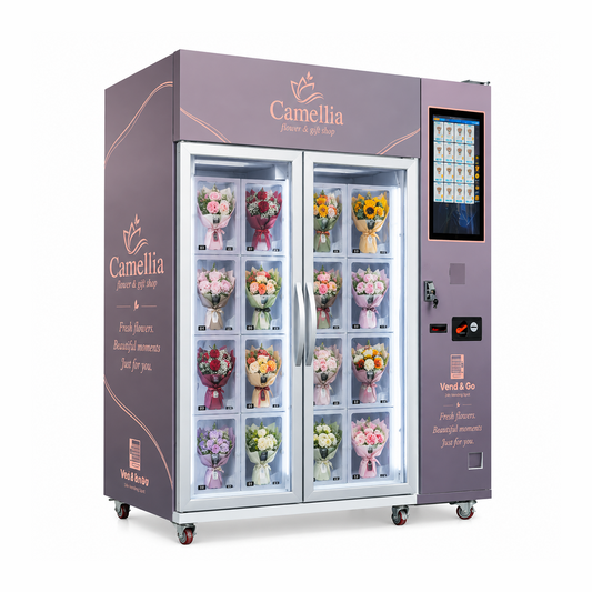WEIMI WM-LK16 flower vending machine — a clear sixteen-position display, product image 2