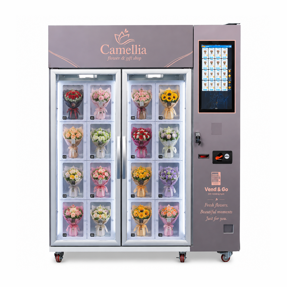 WEIMI 16-Compartment Refrigerated Bouquet Locker Vending Machine