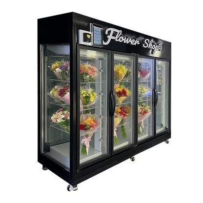 Large Capacity Transparent Flower Vending Machine With Low Energy Consumption Refrigeration System And Support For Two-Side Door Opening