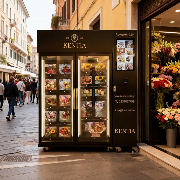 WEIMI WM-ML24 flower vending machine — a structured twenty-four-bay assortment, product image 1