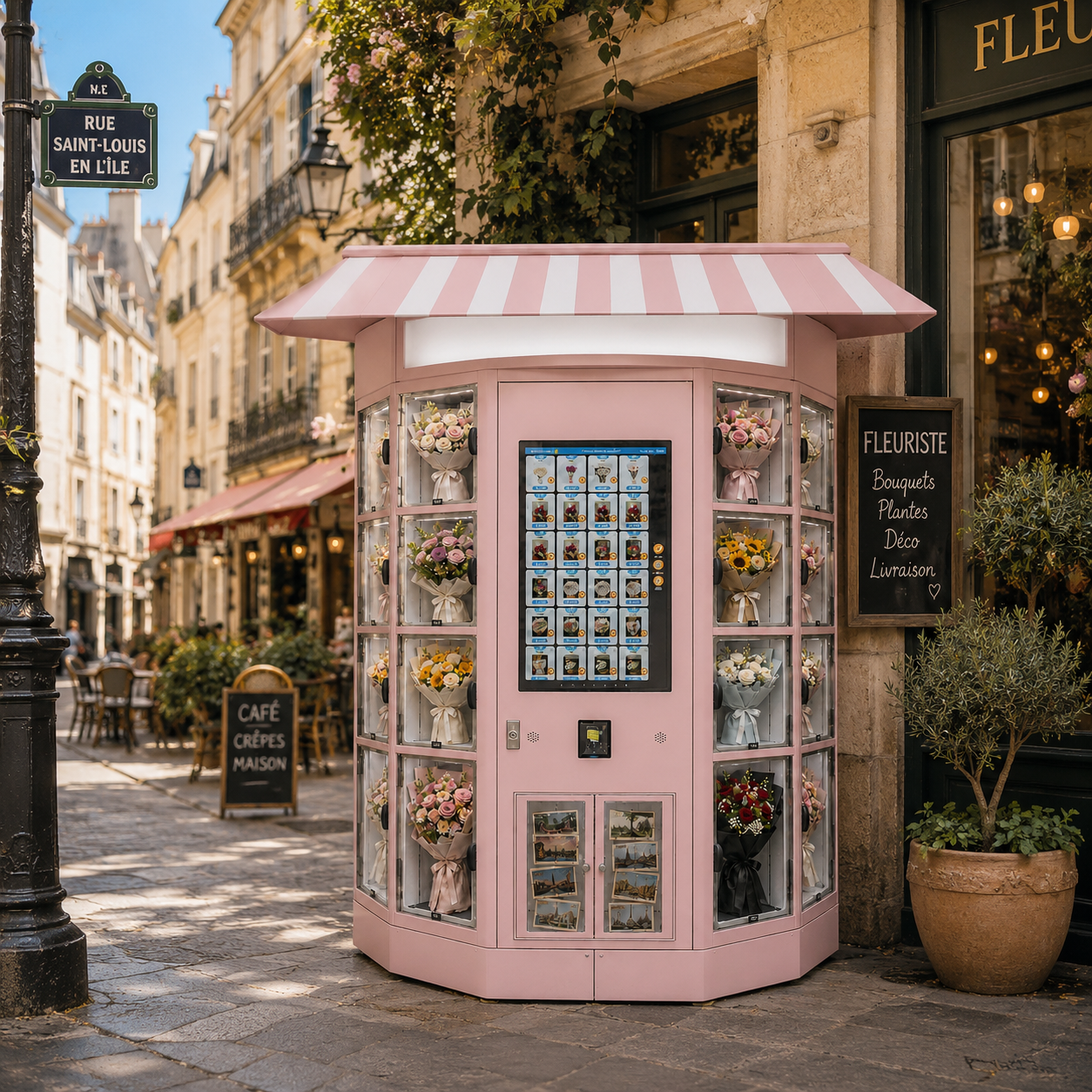 WEIMI Outdoor Smart Flower Vending Machine — 24/7 Refrigerated Retail & Self-Service Pickup Hub