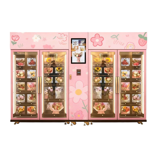 Modular Refrigerated Flower Vending Machine | 1-Control-N Smart Locker System for 24/7 Fresh Retail