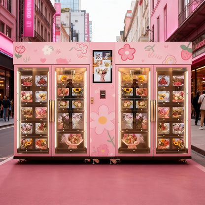 Modular Refrigerated Flower Vending Machine | 1-Control-N Smart Locker System for 24/7 Fresh Retail