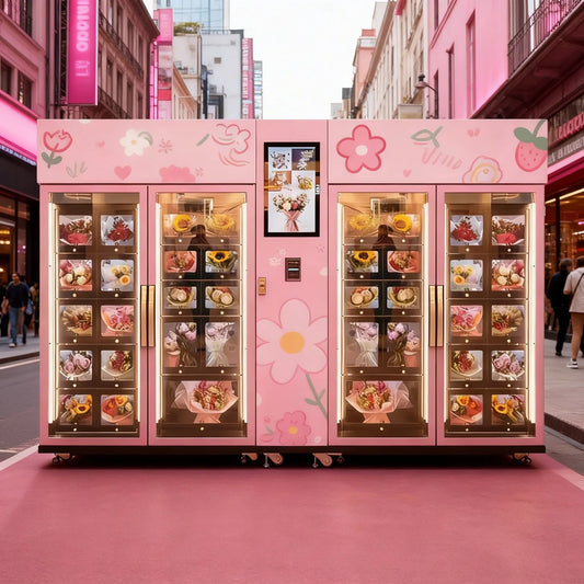 Modular Refrigerated Flower Vending Machine | 1-Control-N Smart Locker System for 24/7 Fresh Retail